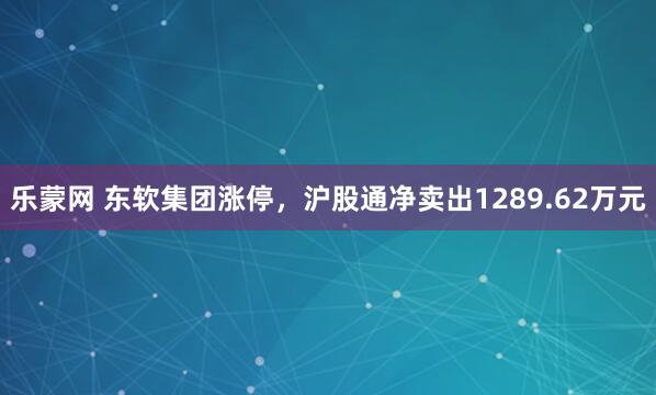 乐蒙网 东软集团涨停，沪股通净卖出1289.62万元
