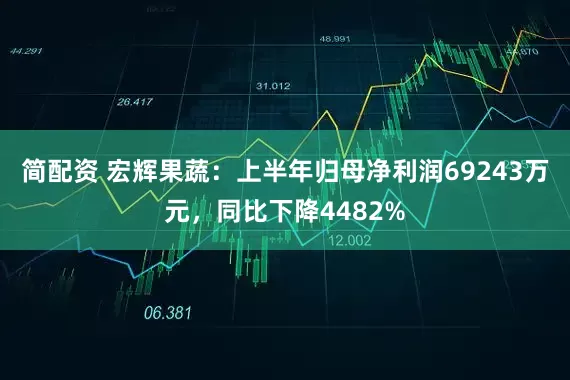 简配资 宏辉果蔬：上半年归母净利润69243万元，同比下降4482%